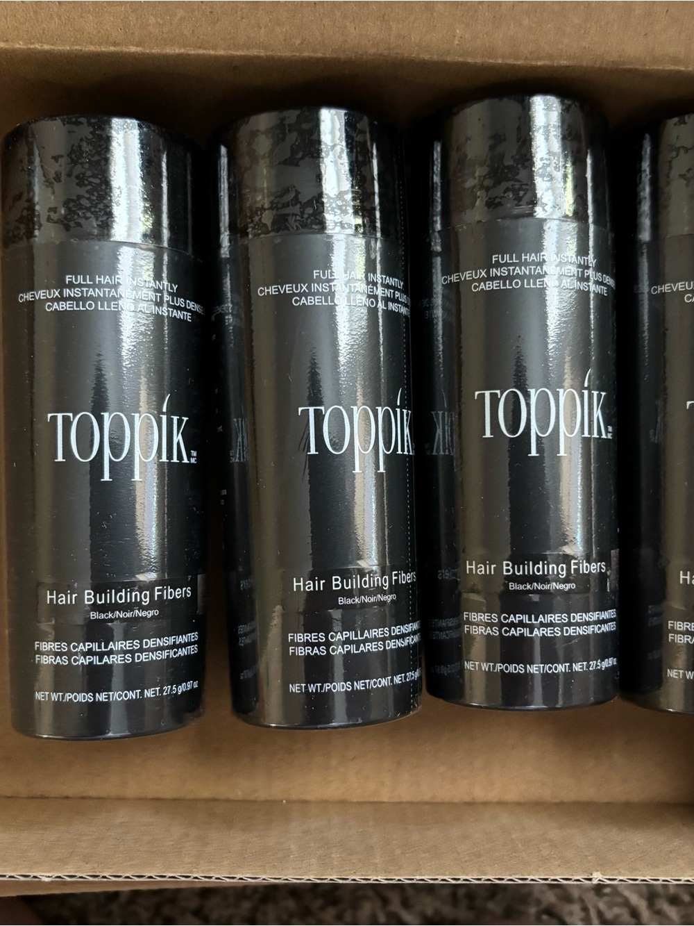 Toppik Hair Building Fibers - Natural Coverage 4pcs Black
